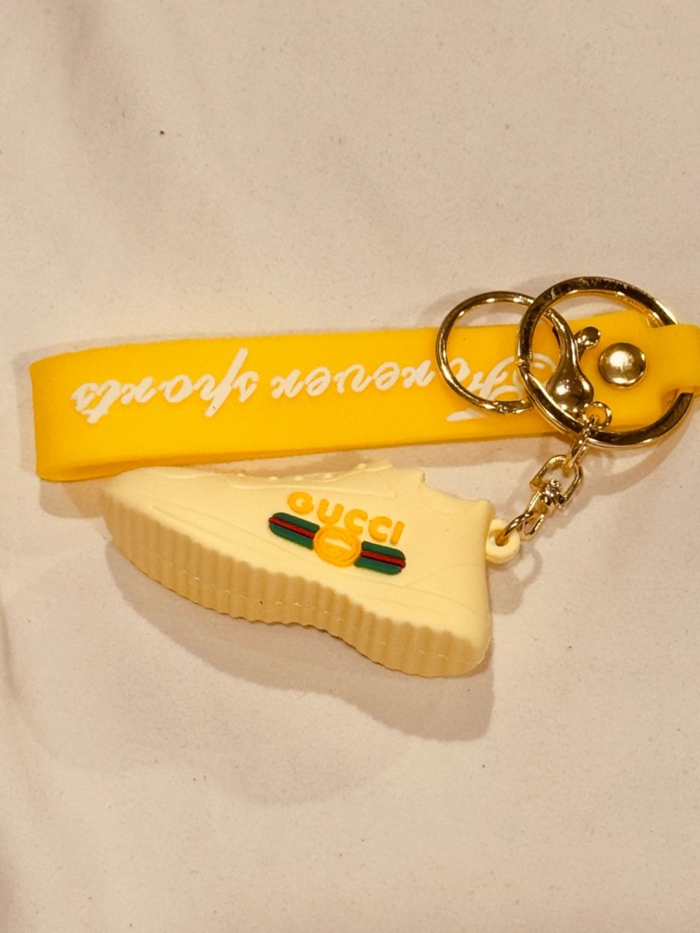 Yellow Monogram Mini Sneaker BagCharm Coquette Wristlet Novelty Gift NWOT